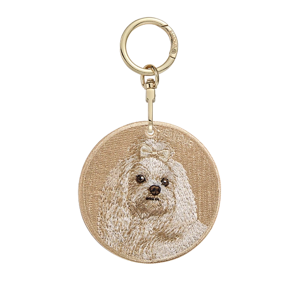 Emjour Embroidered Keychain -  Long-Haired Maltese