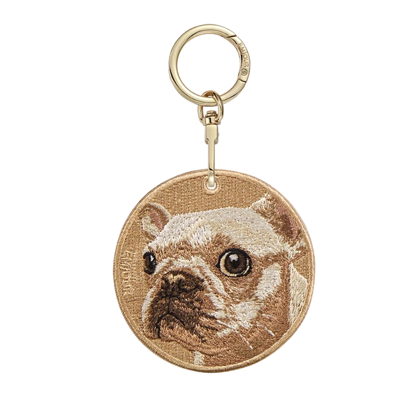 Emjour Embroidered Keychain -  Bubble Head French Bulldog
