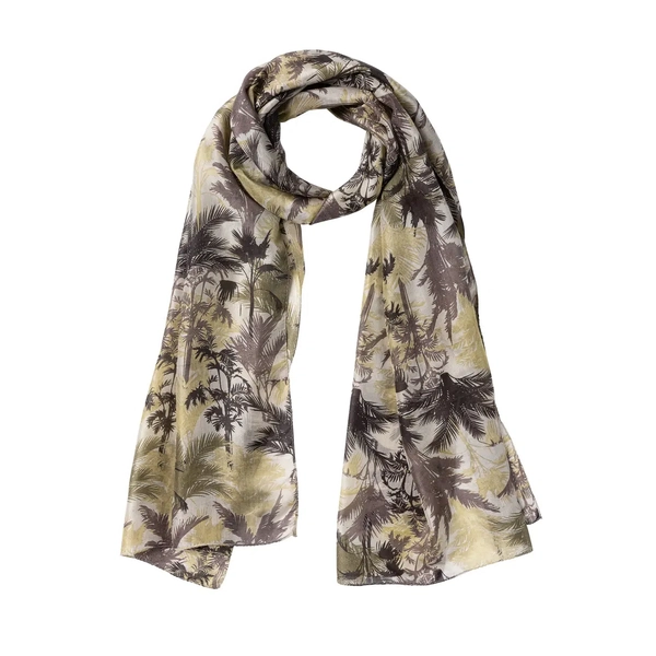 Indus Palms Earth Silk Scarf