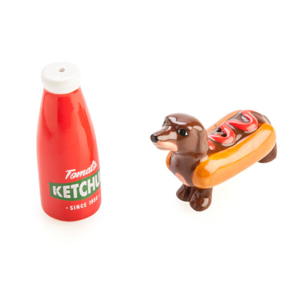 Salt & Pepper Set Sausage Dog and Ketchup