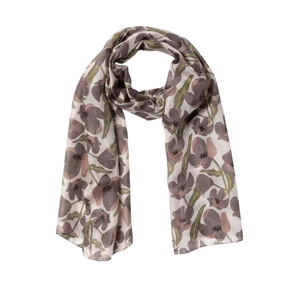 Indus Mauve Poppy Silk Scarf