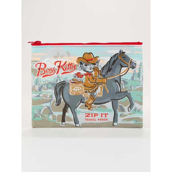 Blue Q Zipper Pouch - Boss Kitty