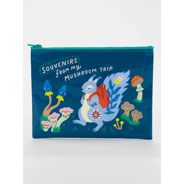 Blue Q Zipper Pouch - Souvenirs From My Mushroom Trip