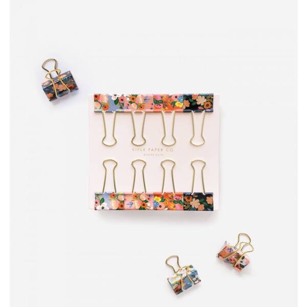 Rifle Paper Co. Lively Floral Pack of 8 Binder Paper Clips