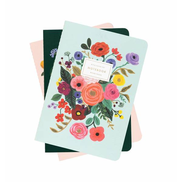 Rifle Paper Co. Pack  of 3 Stitched Notebooks Garden Party