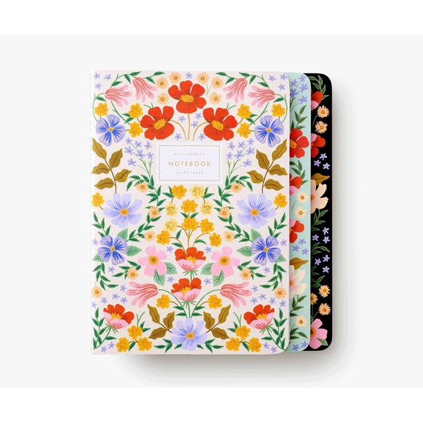 Rifle Paper Co. Pack of 3 Stitched Notebooks Ruled Large Bramble