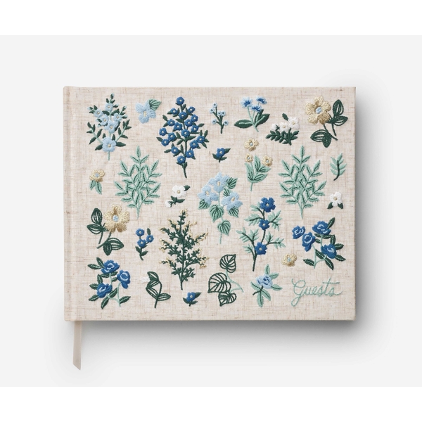 Rifle Paper Co Embroidered Fabric Guest Book Wildwood