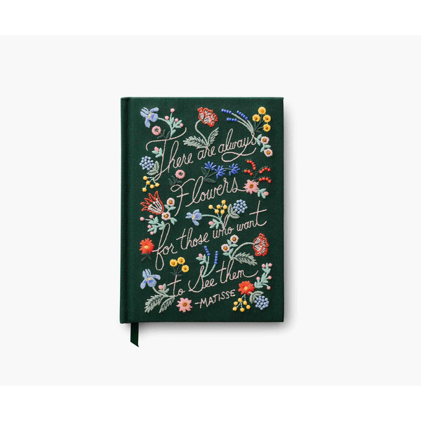 Rifle Paper Co. Embroidered Fabric Journal There are Always Flowers