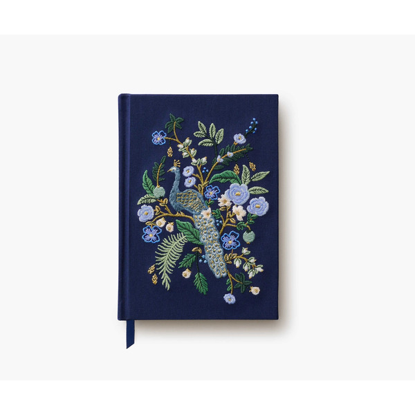 Rifle Paper Co. Embroidered Fabric Journal Peacock