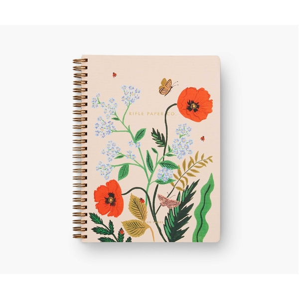 Rifle Paper Co. Spiral Notebook Ruled A5 Poppy Botanical
