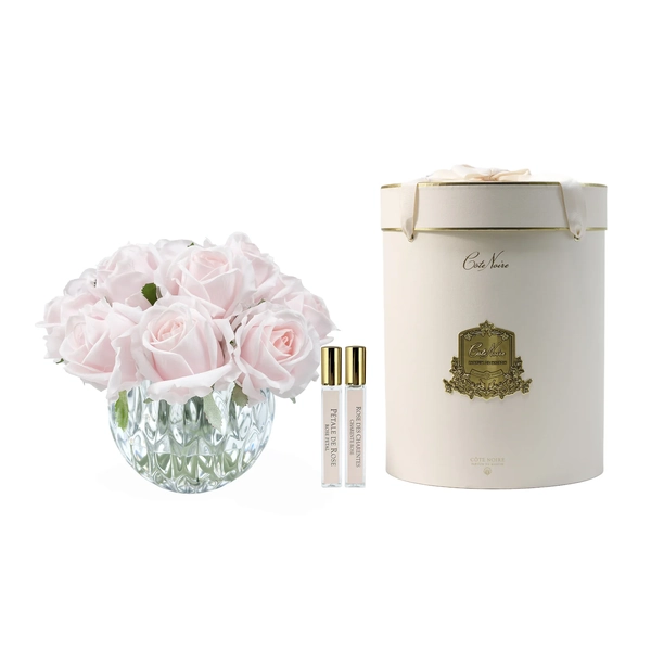 Cote Noire - Medium Bowl Rose Bud Bouquet French Pink
