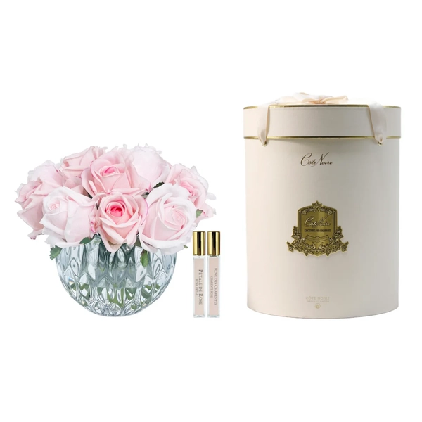 Cote Noire - Medium Bowl Rose Bud Bouquet Mixed Pink