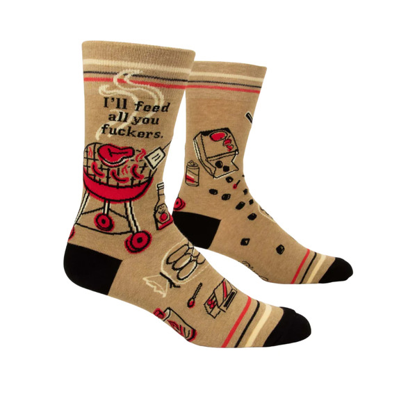 Blue Q Feed you Fuckers Men's Crew Socks