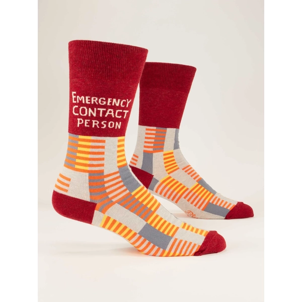 Blue Q Emergency Contact Men's Crew Socks