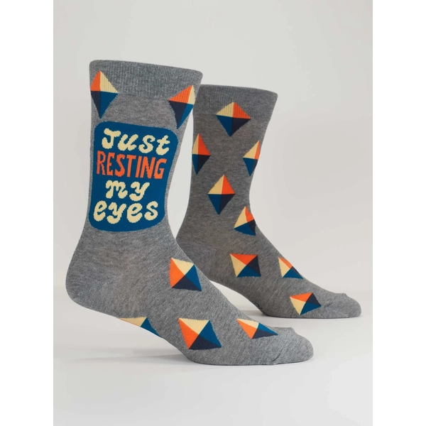 Blue Q Resting My Eyes Men's Crew Socks