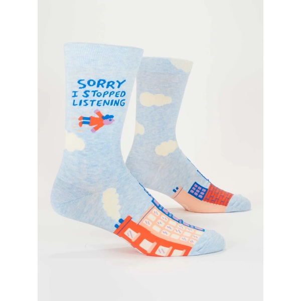 Blue Q Sorry I Stopped Listening Men's Crew Socks