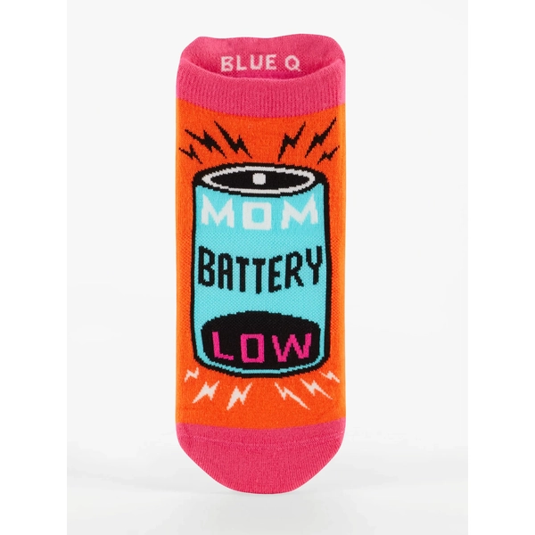 Blue Q Sneaker Socks - Mom Battery S/M
