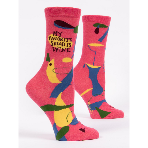 Blue Q My Favourite Salad Is Wine Women's Crew Socks