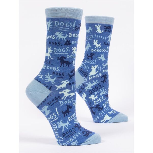 Blue Q Women's Crew Socks Dogs!