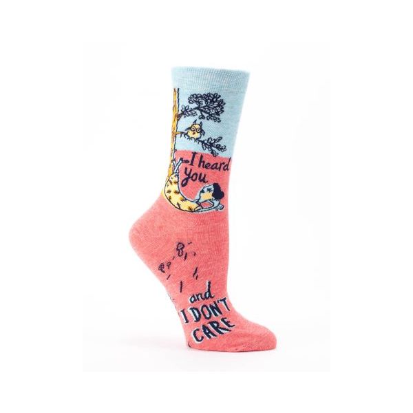 Blue Q I Heard You and I Don't Care Women's Crew Socks
