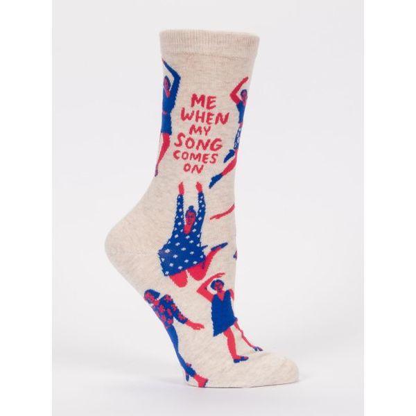 Blue Q Me When My Song Comes On Women's Crew Socks