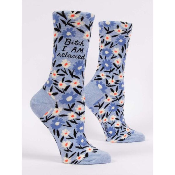 Blue Q Bitch I Am Relaxed Women's Crew Socks