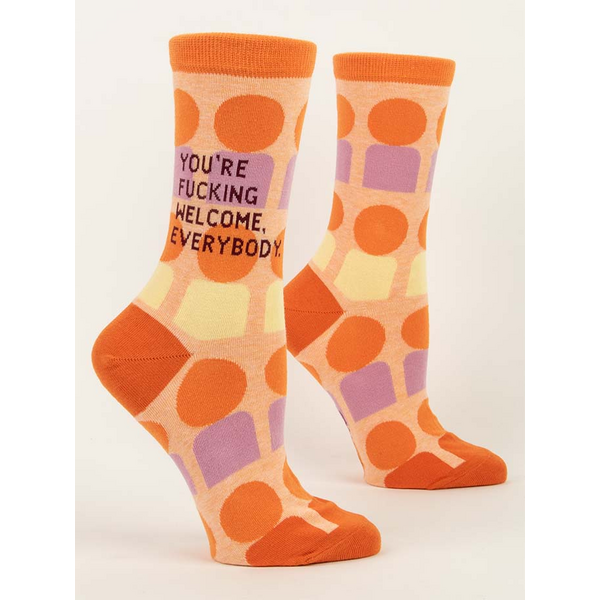 Blue Q You're F*cking Welcome Women's Crew Socks