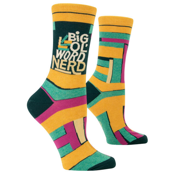 Blue Q Big Ol' Word Nerd Women's Crew Socks