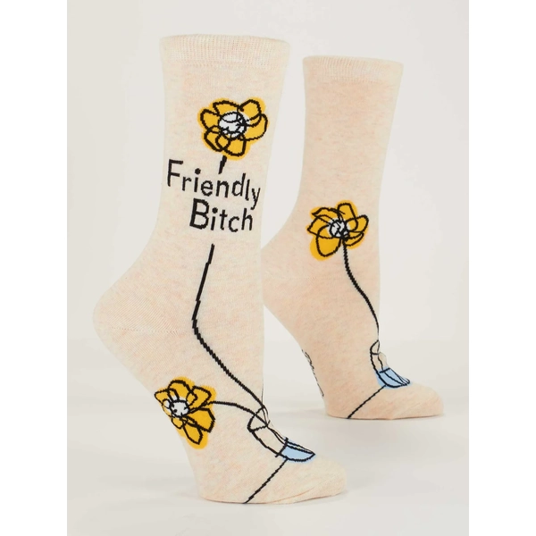 Blue Q Friendly Bitch Women's Crew Socks