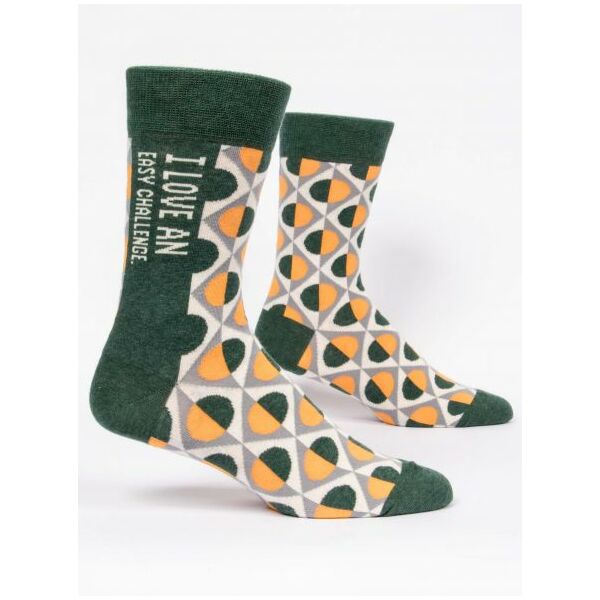 Blue Q I Love An Easy Challenge Men's Crew Socks