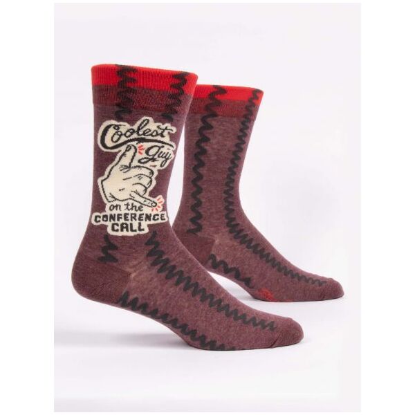 Blue Q Cool Guy On The Conference Call Men's Crew Socks