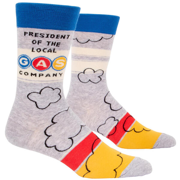 Blue Q President of the Local Gas Men's Crew Socks