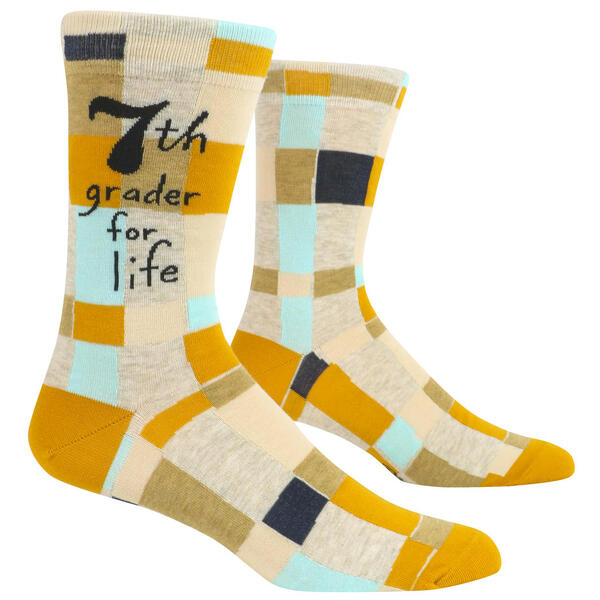 Blue Q 7th Grader For Life Men's Crew Socks