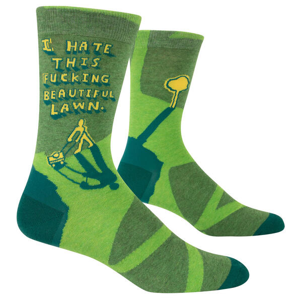 Blue Q F*cking Beautiful Lawn Men's Crew Socks
