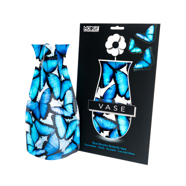 Modgy Expandable Flower Vase Blue Morpho