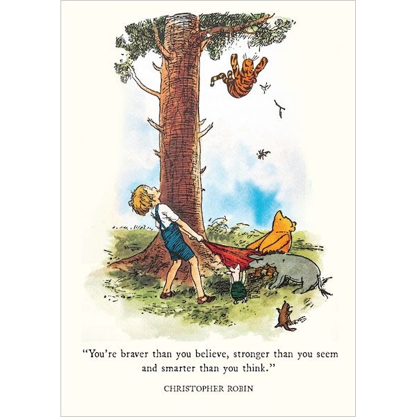 Winnie the Pooh Art Print- Braver Stronger Smarter