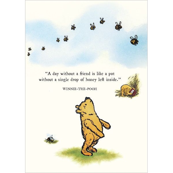 Winnie the Pooh Art Print - A Day Without A Friend