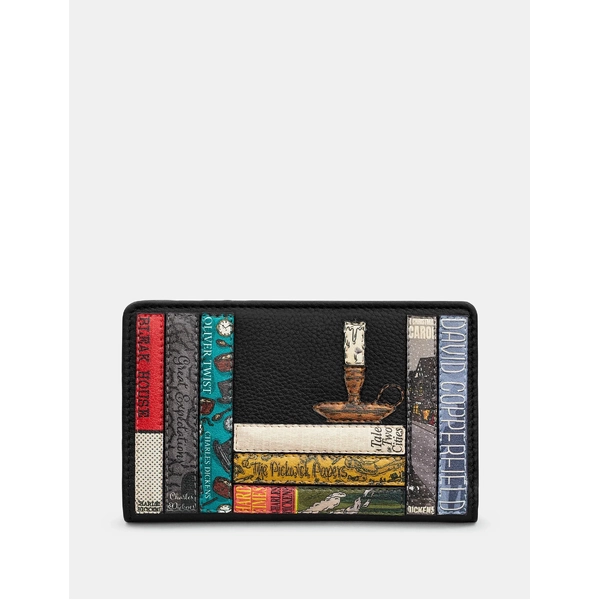 Yoshi Charles Dickens Bookworm Zip Around Purse Black
