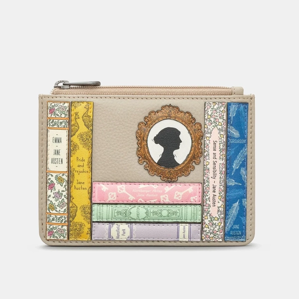 Yoshi Jane Austen Bookworm Zip Top Purse- Grey
