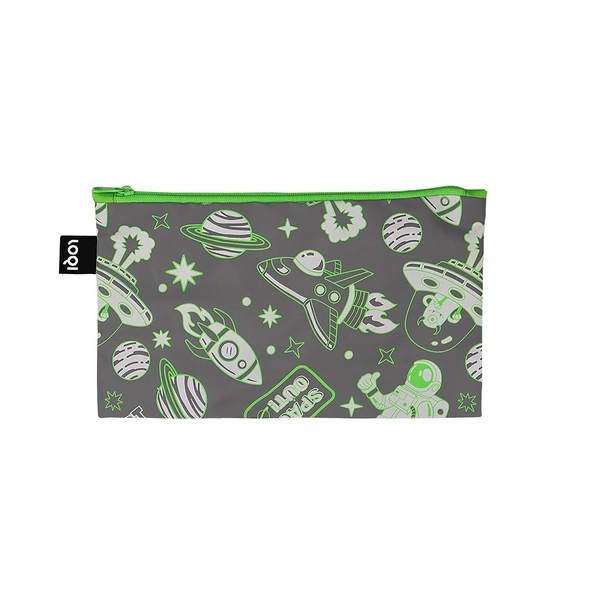 LOQI Kids Space Out Reflective Mini Zip Pocket